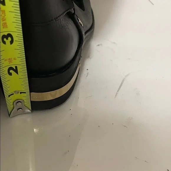 Vince Camuto Black Boots with Gold Buckle - Picture 5 of 11